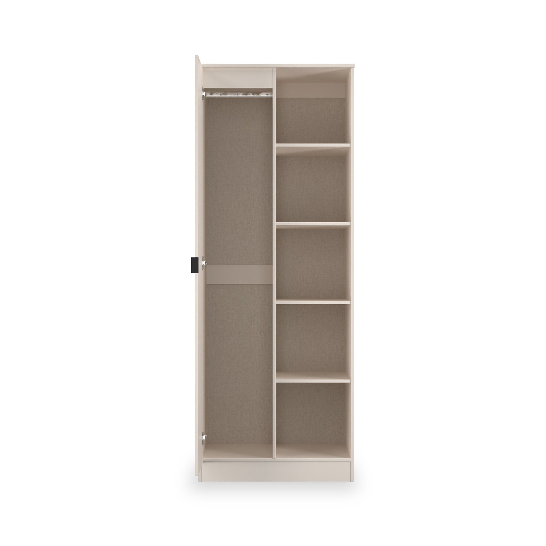 Huxley 1 Door Wardrobe With Open Shelves Cashmere from Roseland Furniture