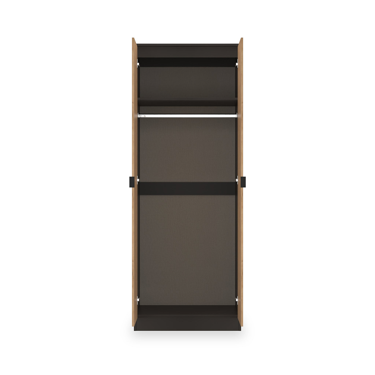 Huxley Full Hanging Wardrobe Oak Graphite from Roseland Furniture