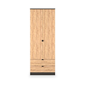 Huxley Double Wardrobe 2 Drawers Oak Graphite from Roseland Furniture
