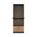 Huxley Double Wardrobe 2 Drawers Oak Graphite from Roseland Furniture