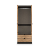 Huxley Double Wardrobe 2 Drawers Oak Graphite from Roseland Furniture