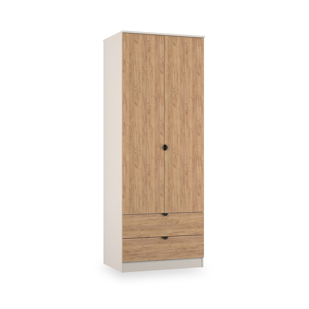 Huxley Double Wardrobe 2 Drawers Oak Cashmere from Roseland Furniture