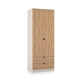Huxley Double Wardrobe 2 Drawers Oak Cashmere from Roseland Furniture