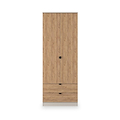 Huxley Double Wardrobe 2 Drawers Oak Cashmere from Roseland Furniture