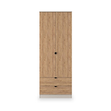 Huxley Double Wardrobe 2 Drawers Oak Cashmere from Roseland Furniture