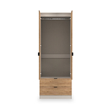 Huxley Double Wardrobe 2 Drawers Oak Cashmere from Roseland Furniture