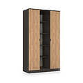 Huxley Triple Wardrobe With Shelves Oak Graphite from Roseland Furniture