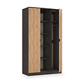 Huxley Triple Wardrobe With Shelves Oak Graphite from Roseland Furniture