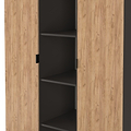 Huxley Triple Wardrobe With Shelves Oak Graphite from Roseland Furniture