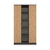 Huxley Triple Wardrobe With Shelves Oak Graphite from Roseland Furniture