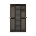 Huxley Triple Wardrobe With Shelves Oak Graphite from Roseland Furniture