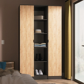 Huxley Triple Wardrobe With Shelves Oak Graphite from Roseland Furniture