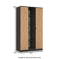 Huxley Triple Wardrobe With Shelves Oak Graphite from Roseland Furniture