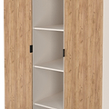 Huxley Triple Wardrobe With Shelves Oak Cashmere from Roseland Furniture