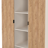 Huxley Triple Wardrobe With Shelves Oak Cashmere from Roseland Furniture