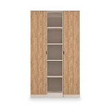 Huxley Triple Wardrobe With Shelves Oak Cashmere from Roseland Furniture