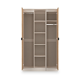 Huxley Triple Wardrobe With Shelves Oak Cashmere from Roseland Furniture