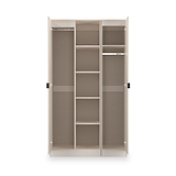 Huxley Triple Wardrobe With Shelves Cashmere from Roseland Furniture