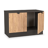 Huxley Compact 2 Door Media Unit Oak Graphite from Roseland Furniture