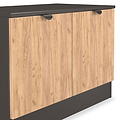Huxley Compact 2 Door Media Unit Oak Graphite from Roseland Furniture