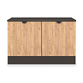 Huxley Compact 2 Door Media Unit Oak Graphite from Roseland Furniture