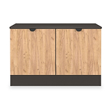 Huxley Compact 2 Door Media Unit Oak Graphite from Roseland Furniture