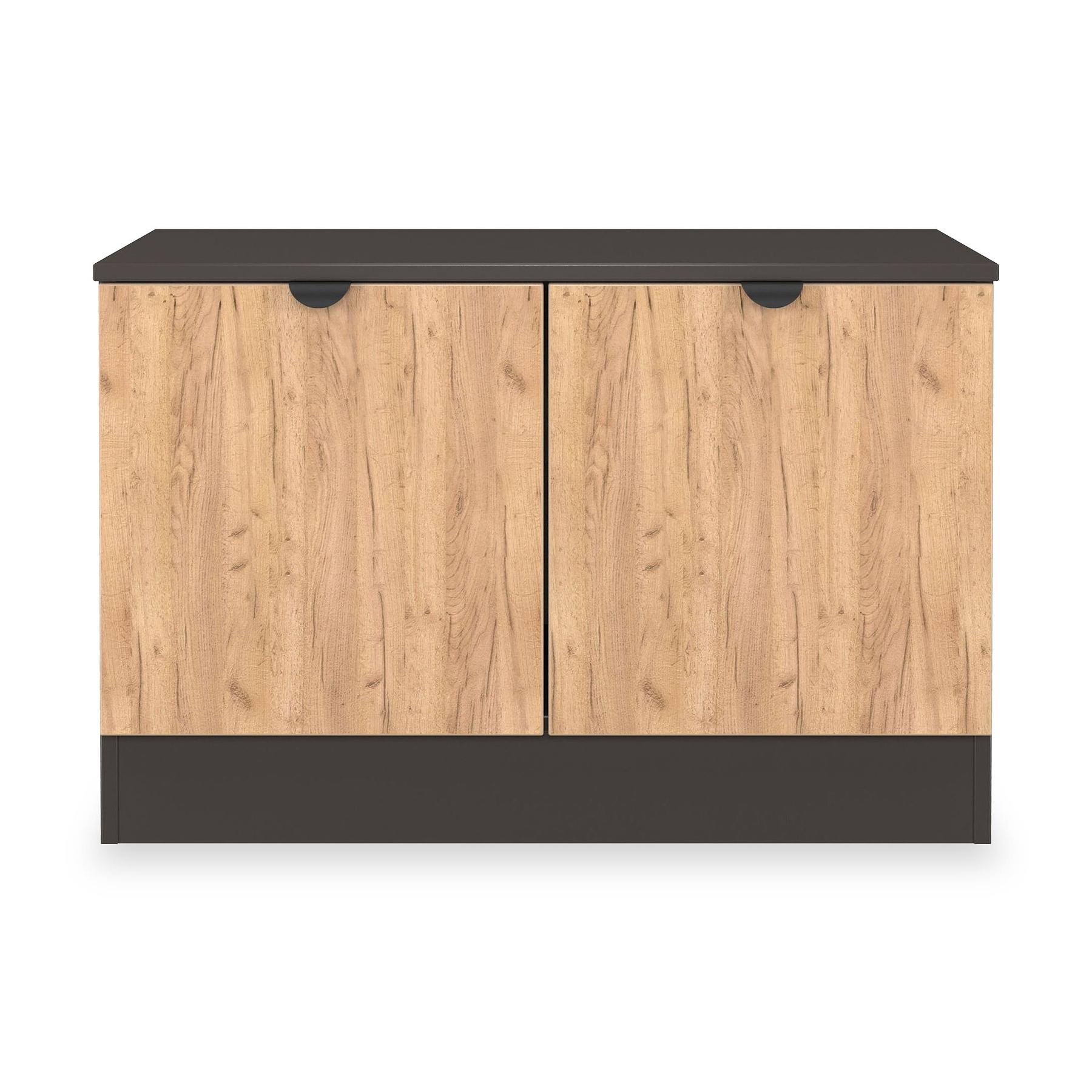 Huxley Compact 2 Door Media Unit Oak Graphite from Roseland Furniture