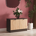 Huxley Compact 2 Door Media Unit Oak Graphite from Roseland Furniture