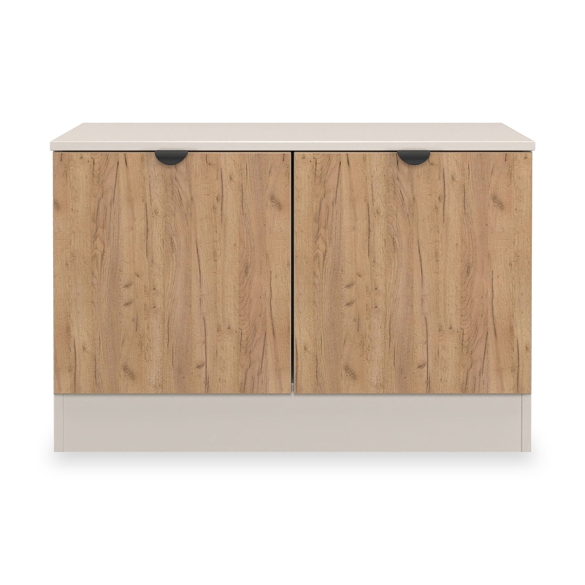 Huxley Compact 2 Door Media Unit Oak Cashmere from Roseland Furniture