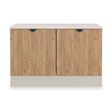 Huxley Compact 2 Door Media Unit Oak Cashmere from Roseland Furniture