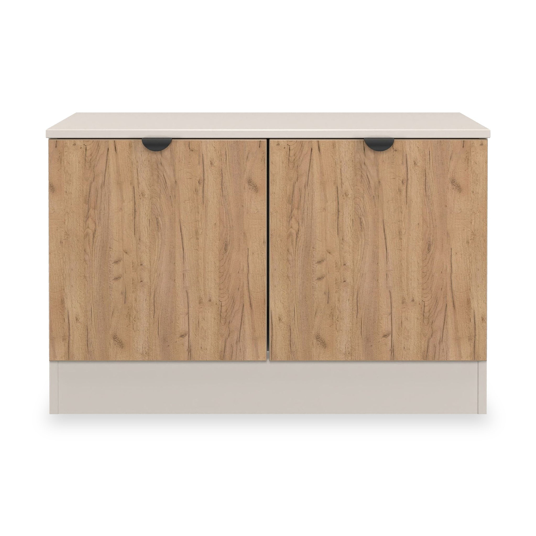 Huxley Compact 2 Door Media Unit Oak Cashmere from Roseland Furniture