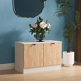 Huxley Compact 2 Door Media Unit Oak Cashmere from Roseland Furniture