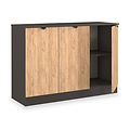 Huxley 3 Door Sideboard Oak Graphite from Roseland Furniture
