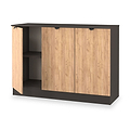 Huxley 3 Door Sideboard Oak Graphite from Roseland Furniture