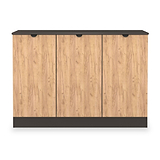 Huxley 3 Door Sideboard Oak Graphite from Roseland Furniture