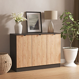Huxley 3 Door Sideboard Oak Graphite from Roseland Furniture