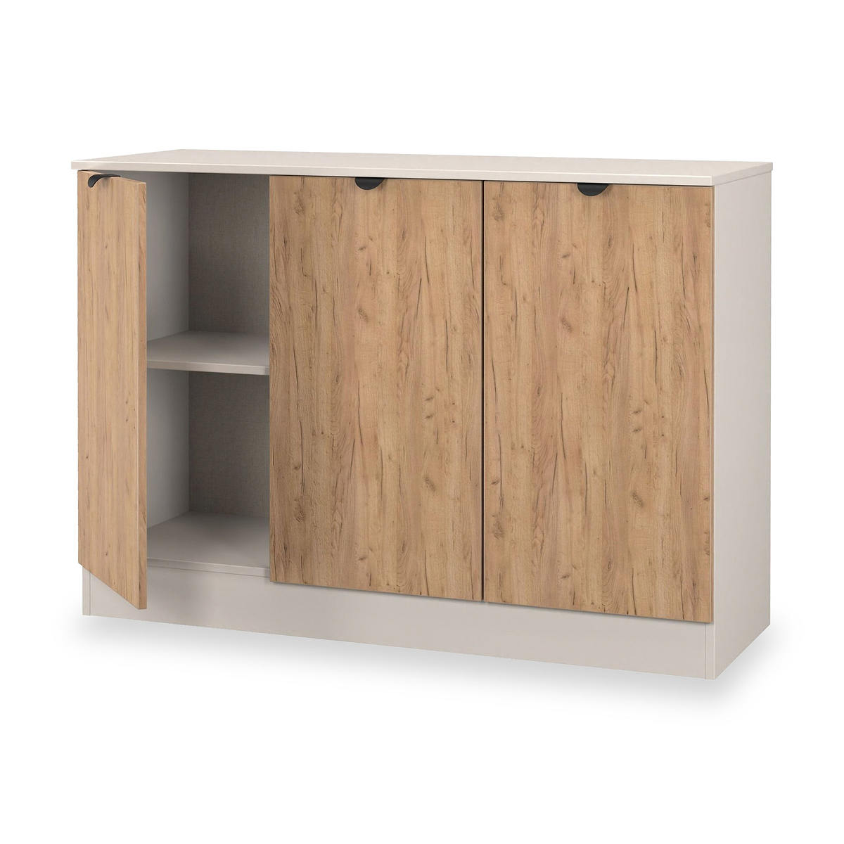 Huxley 3 Door Sideboard Oak Cashmere from Roseland Furniture