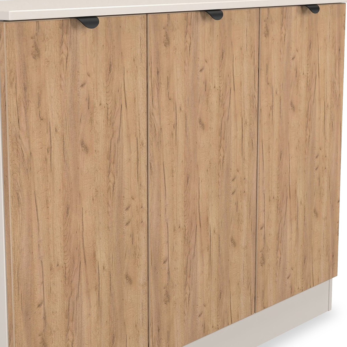 Huxley 3 Door Sideboard Oak Cashmere from Roseland Furniture