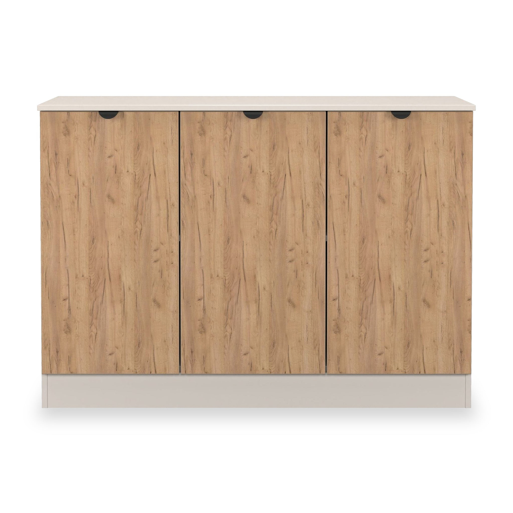 Huxley 3 Door Sideboard Oak Cashmere from Roseland Furniture