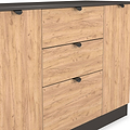 Huxley 2 Door 3 Drawer Sideboard Oak Graphite from Roseland Furniture