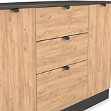 Huxley 2 Door 3 Drawer Sideboard Oak Graphite from Roseland Furniture