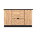 Huxley 2 Door 3 Drawer Sideboard Oak Graphite from Roseland Furniture
