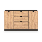 Huxley 2 Door 3 Drawer Sideboard Oak Graphite from Roseland Furniture