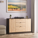 Huxley 2 Door 3 Drawer Sideboard Oak Graphite from Roseland Furniture