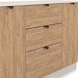 Huxley 2 Door 3 Drawer Sideboard Oak Cashmere from Roseland Furniture