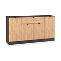 Huxley 4 Door 1 Drawer Sideboard Oak Graphite from Roseland Furniture