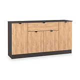 Huxley 4 Door 1 Drawer Sideboard Oak Graphite from Roseland Furniture