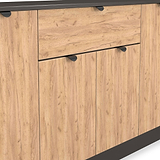 Huxley 4 Door 1 Drawer Sideboard Oak Graphite from Roseland Furniture