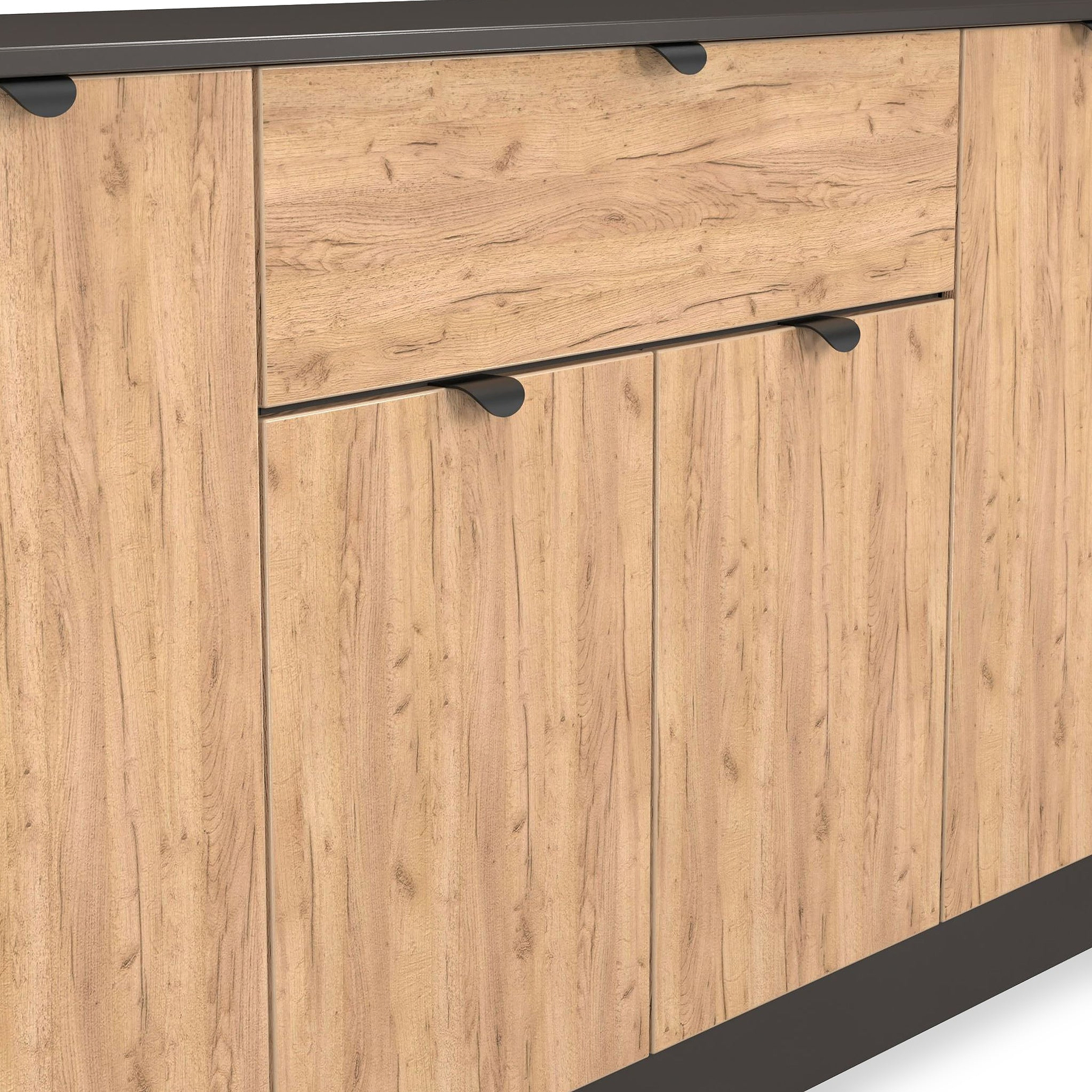 Huxley 4 Door 1 Drawer Sideboard Oak Graphite from Roseland Furniture