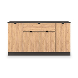Huxley 4 Door 1 Drawer Sideboard Oak Graphite from Roseland Furniture
